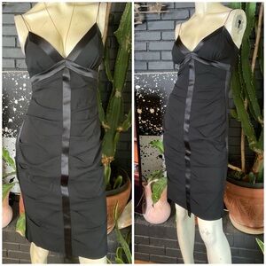 Nicole Miller Sexy Silk Ruched LBD Sheath Dress Size 2